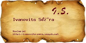 Ivanovits Sára névjegykártya